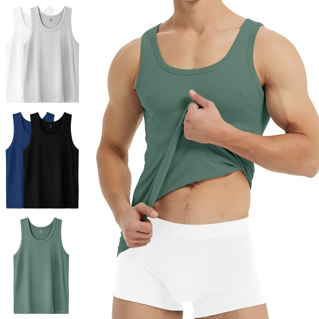 YouShow Unterhemd Herren 5er Pack 100% Baumwolle Tank Top Feinripp S 1*schwarz + 1*weiss + 1*grau +