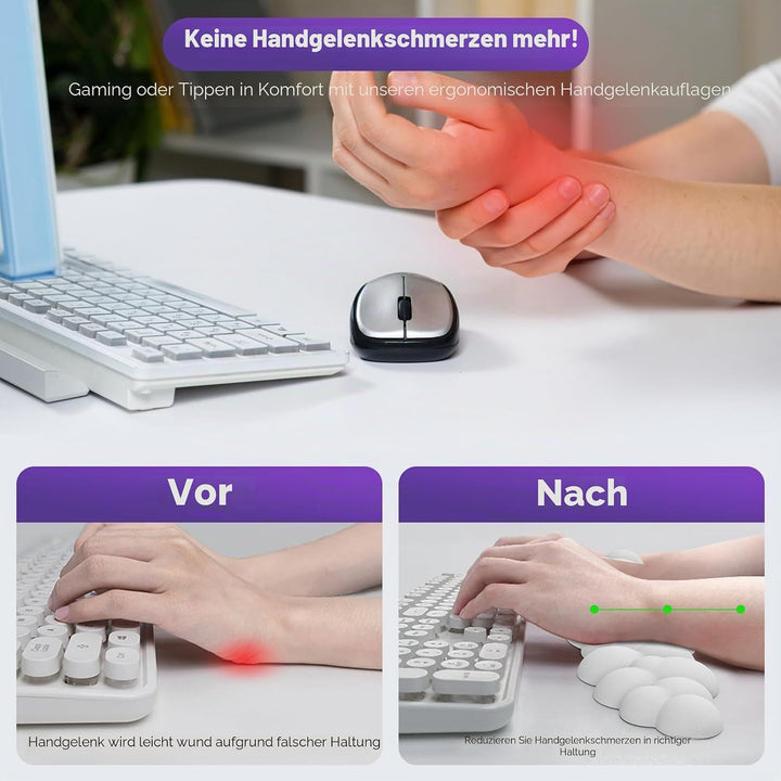MoKo Wolke Handgelenkauflage, Ergonomisch Weich Cloud Handauflage Tastatur Maus Handballenauflage Se