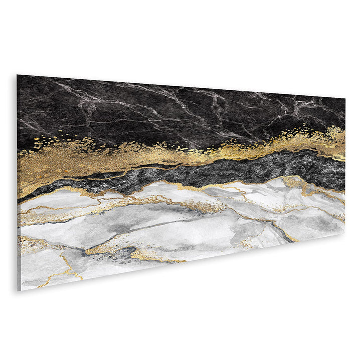 islandburner Bild auf Leinwand Abstrakter Hintergrund Kreative Textur Aus Marmor Und Goldfolie Dekor