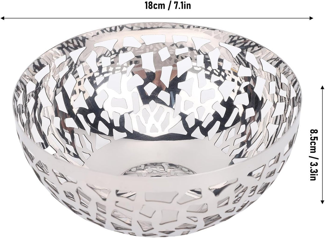 Obstschale aus Edelstahl, Hohler Obstkorb, Moderner Dekorativer Obst- und Gemüsehalter aus Metall, P