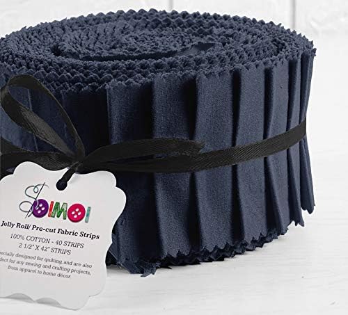 Soimoi 40 Stuck Feste Dark Navy Blau Vorgeschnittene Baumwoll-Stoffstreifen Zum Quilten Von Bastelst