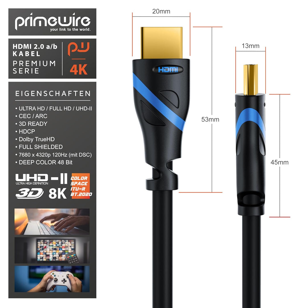 CSL - 7,5m 10er-Pack 4k HDMI Kabel 2.0b - zerfifiziertes Kabel 4k@60Hz - UHD - High Speed Ethernet 1