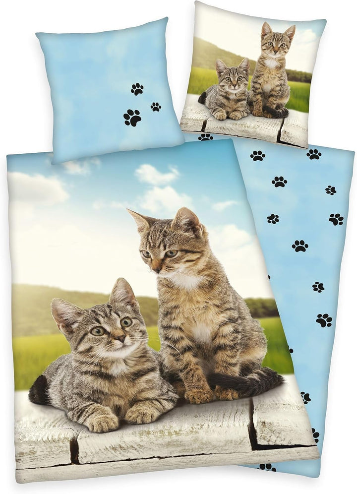 Klaus Herding GmbH Herding Wende Bettwäsche Set Katzen Bettwäsche 2 TLG.135 x 200cm