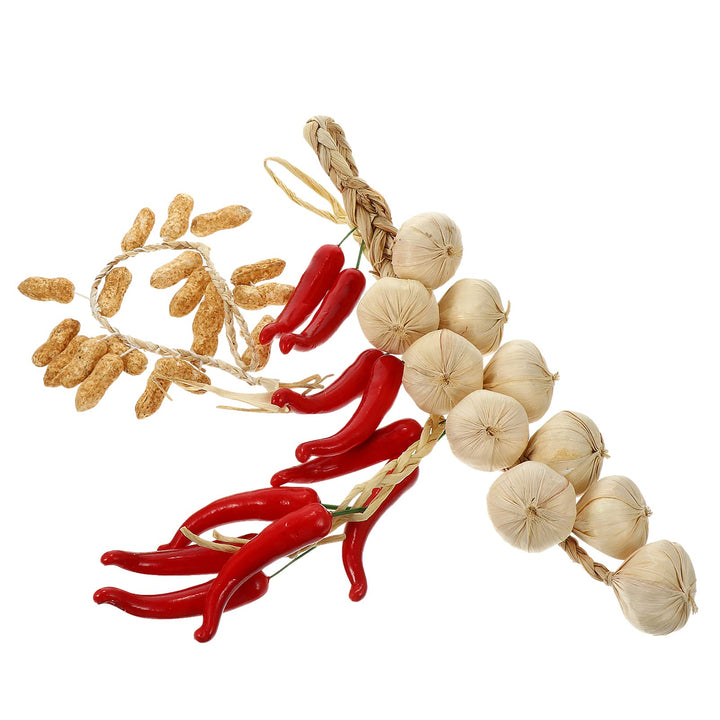 Garneck Künstliches Gemüse – künstlicher Knoblauch + Chilischoten + Erdnuss – Gemüse-Modle Knoblauch