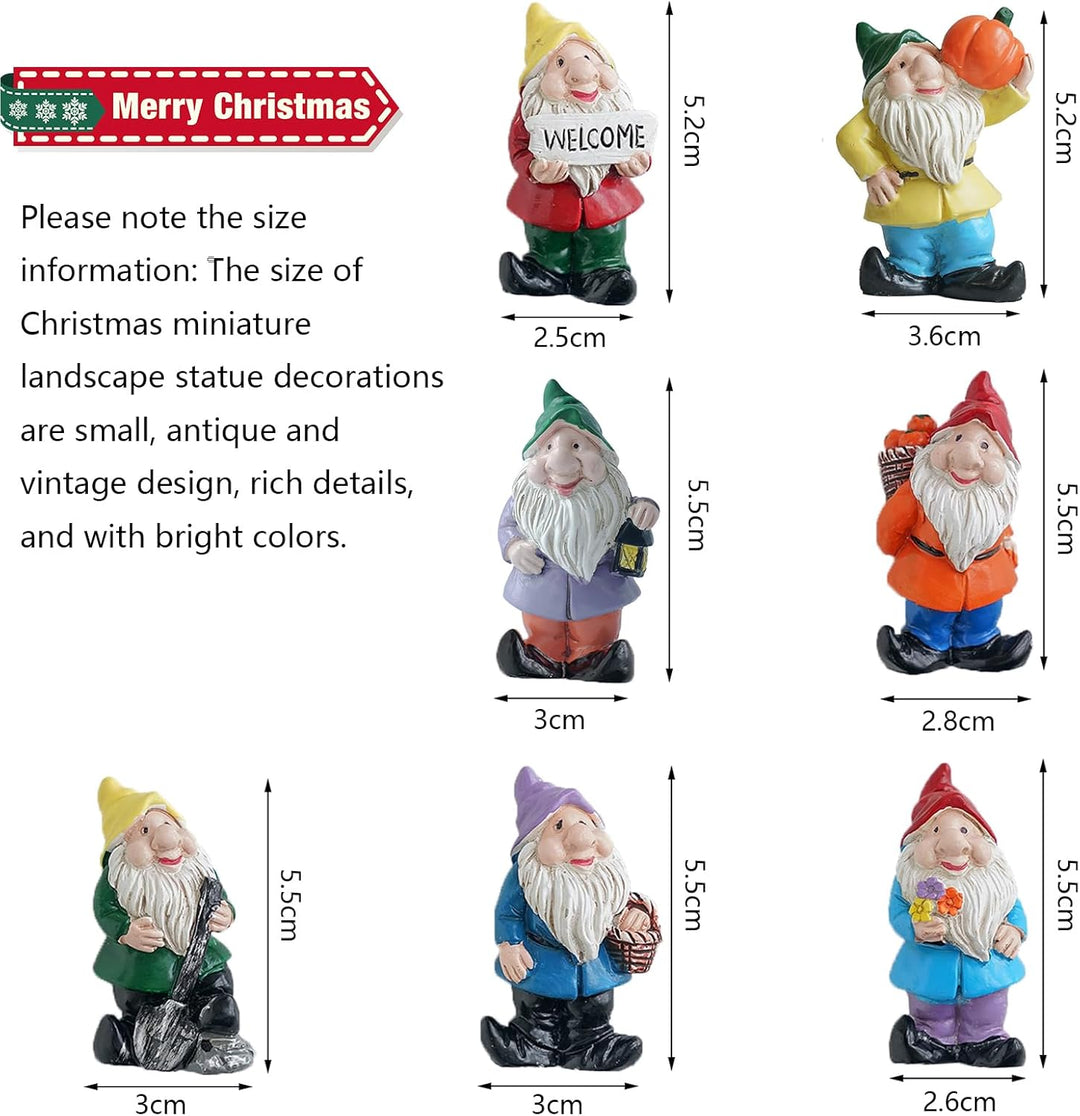 Yoaeyok 7 Stück Weihnachtswichtel Set, Wichtel Figuren Weihnachten Dekoration Harz Ornamente, Wichte