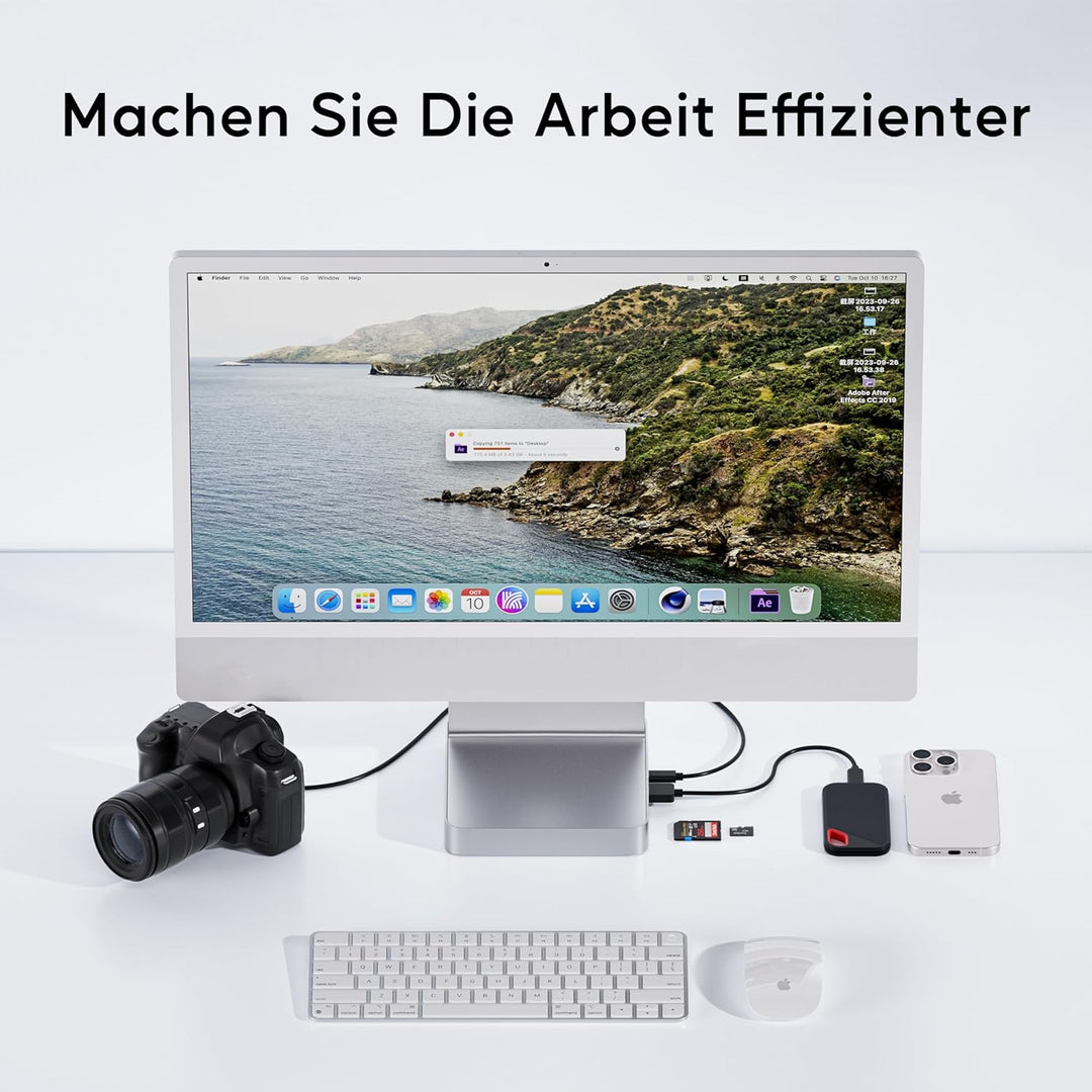 USB C HUB Für iMac 24" 2021/2023/2024, 7 In 1 iMac USB-Hub Für iMac M1/M3/M4, iMacZubehör Mit USB C