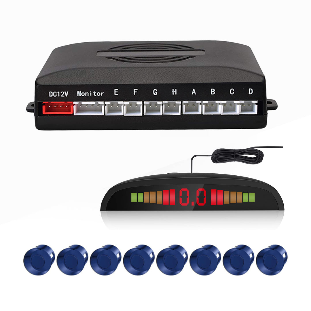 CoCar Auto Rückfahrwarner Einparkhilfe 8 Sensoren Einparkassistent Einparksystem PDC + LED Anzeigen