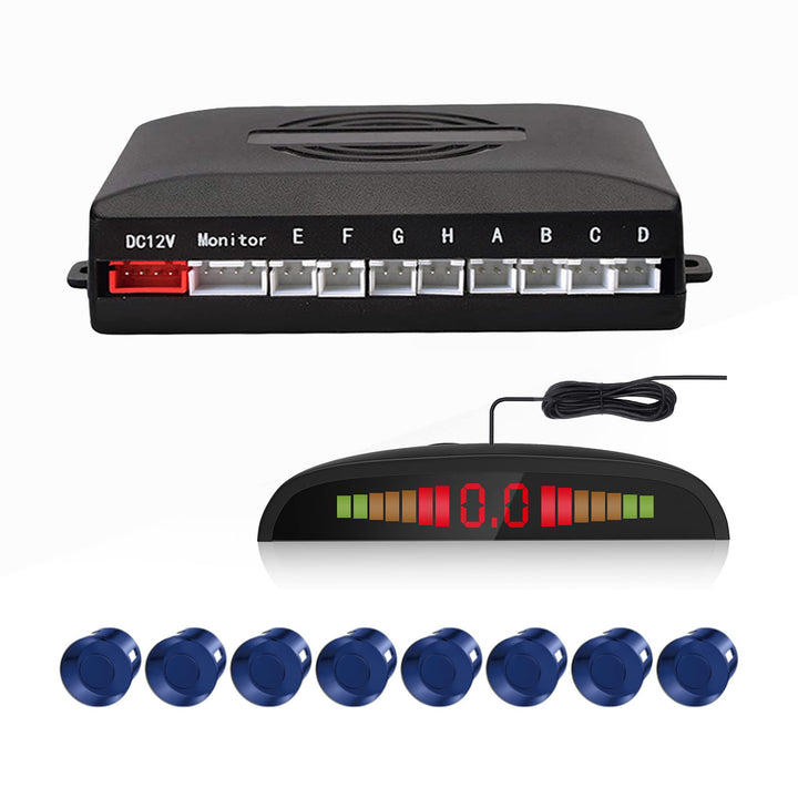 CoCar Auto Rückfahrwarner Einparkhilfe 8 Sensoren Einparkassistent Einparksystem PDC + LED Anzeigen
