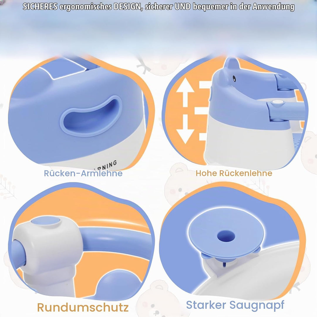 Badewannensitz Baby ab 6-24 monate Badesitz Baby mit 4 Starken Saugnäpfen Ergonomisch Rückenlehne un