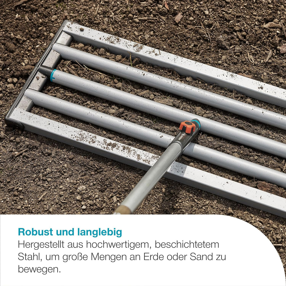 Gardena combisystem Rasen Rakel 76 cm, Nivellierrechen für effiziente Rasenpflege, für alle combisys