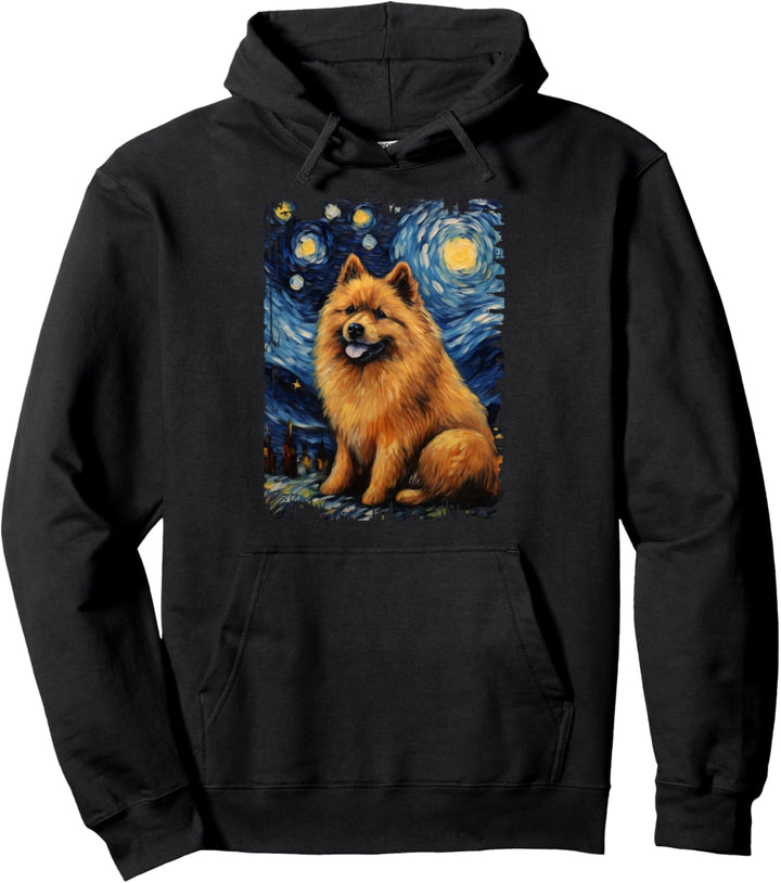 Eurasier Hund Sternennacht Malerei Hund Mama Papa Pullover Hoodie