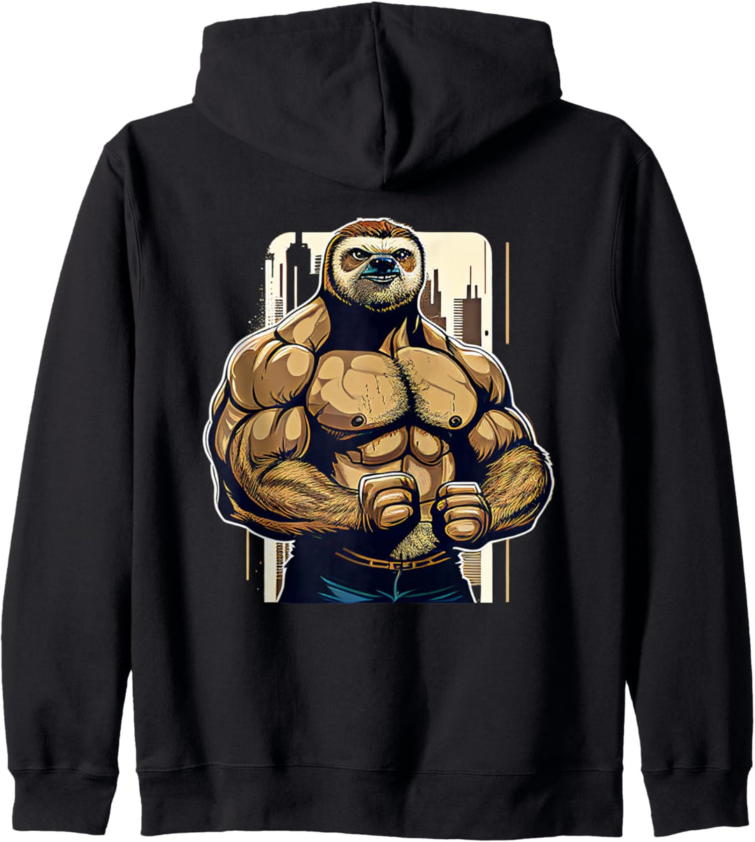 Bodybuilder Faultier Lustiges Bodybuilding Faultier Fitness Kapuzenjacke