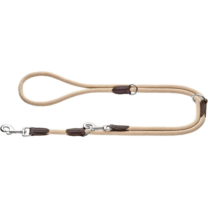 HUNTER Verstellbare Hundeführleine FREESTYLE, Farbe: beige, robust & wetterfest, 3-fach verstellbar,