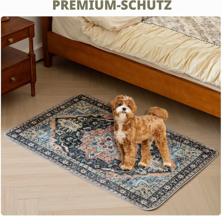 Waschbar Haustier-Urinunterlage, 2 Pack Wiederverwendbare Welpenunterlagen Matte für Hunde (Pattern