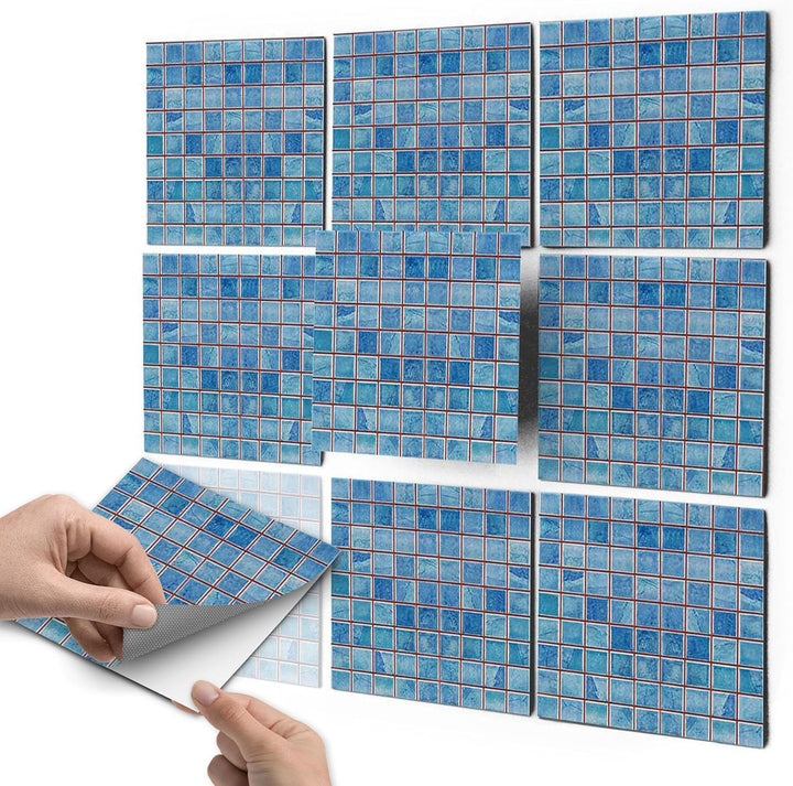 Aufkleber für Fliesen I Fliesensticker Vinyl Mosaikfliesen I Selbstklebende Dekorfolie zur Wandgesta