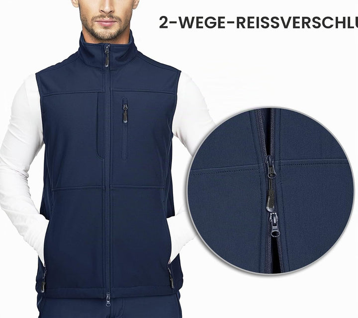33,000ft Weste Herren Outdoor Wasserdichte Softshell Ärmellose Jacke Bodywarmer Fleece Weste Full Zi