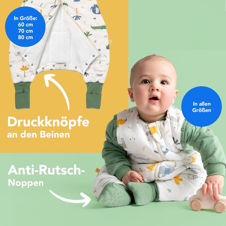 Schlummersack Baby Schlafsack mit Füssen Winter 3.5 Tog OEKO-TEX | Schlafsack mit Beinen und verläng