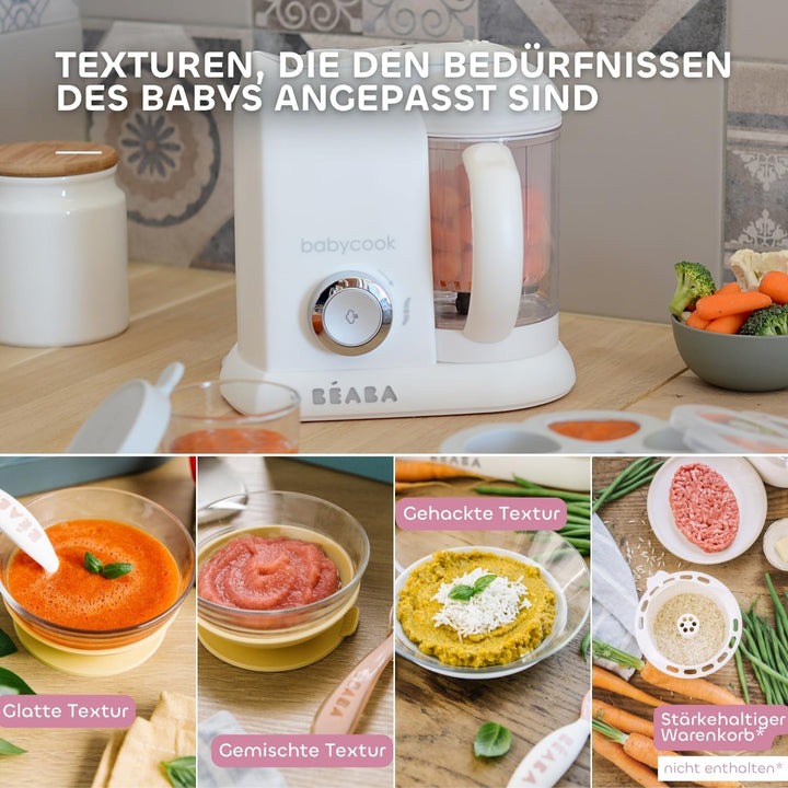 BÉABA - Babycook Solo - 4 in 1 Babynahrungszubereiter - Schonender Dampfgarer - Schnelles Dampfgaren