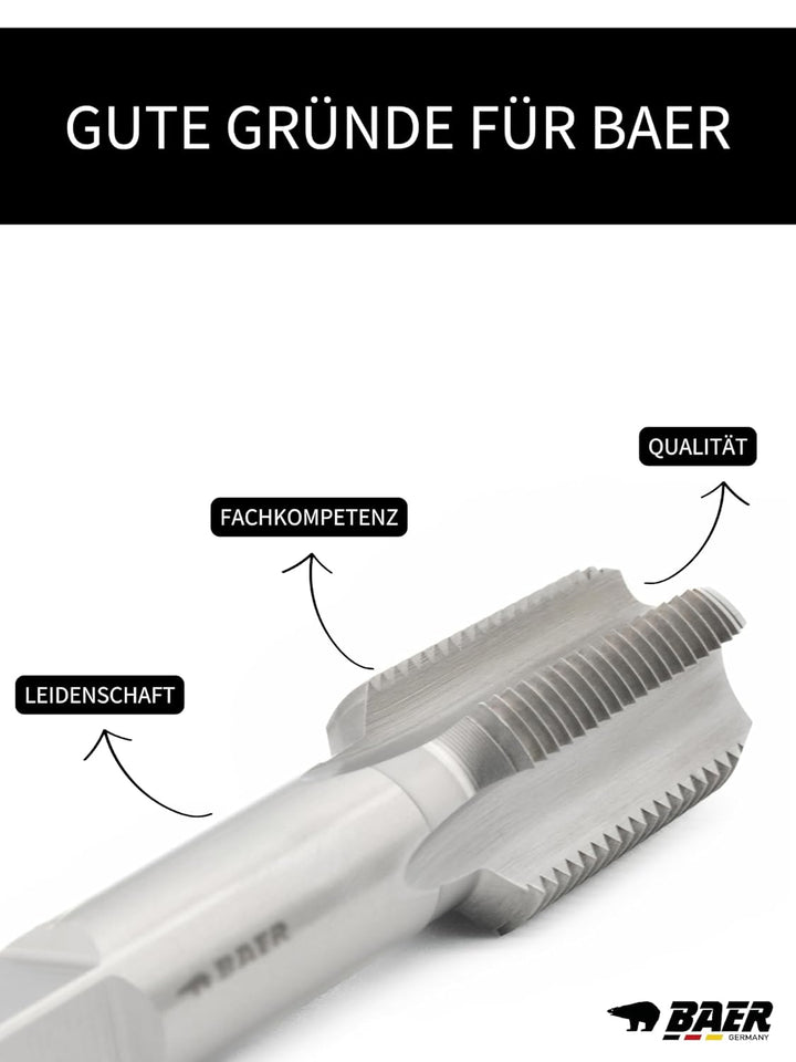 BAER Gewindebohrer NPT 1/2 x 14 HSSG Form C gerade genutet - Bohrer - Gewindeschneider - Gewindeschn