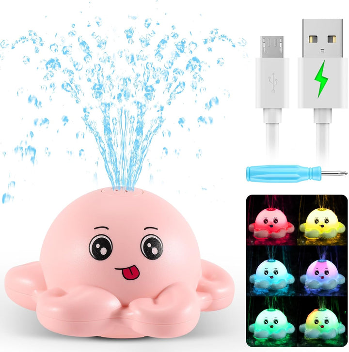 Gigilli Octopus Bath Badewannenspielzeug Baby Badespielzeug,Wiederaufladbares Oktopus Badewanne Spie