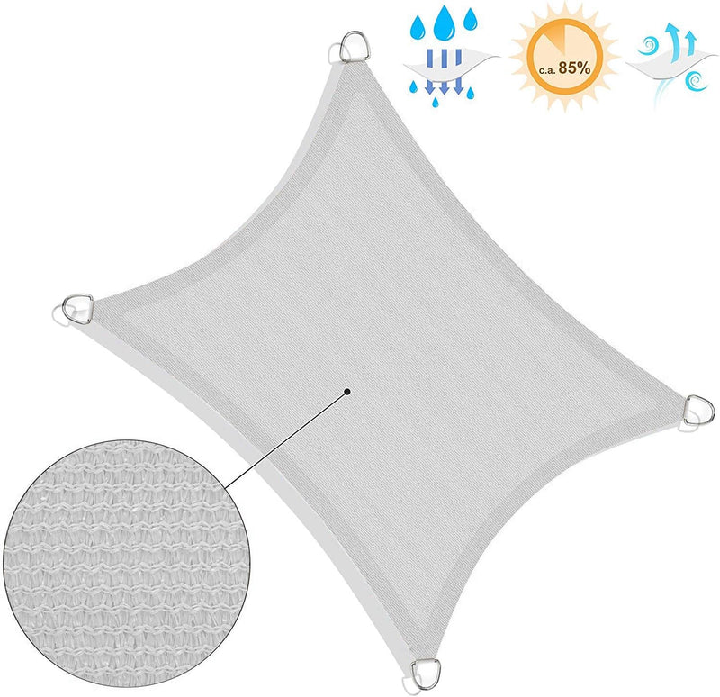 SONGMICS Sonnensegel 3 x 5 m, Sonnenschutz aus HDPE-Gewebe, luftdurchlässig, wasserdurchlässig, für