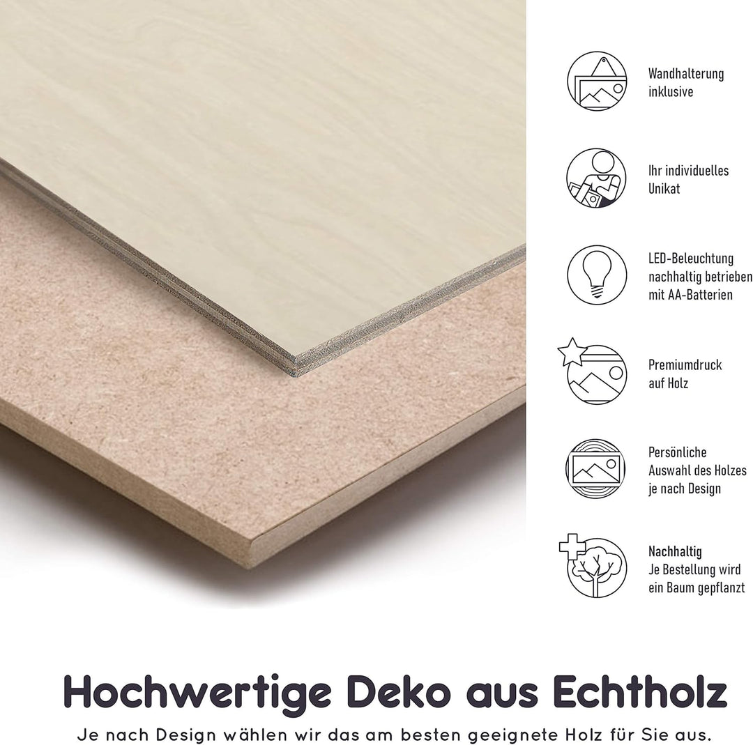 Elbeffekt Trikotlampe für Heidenheim Fans aus Holz - personalisierbares Geschenk - schenke Dein indi