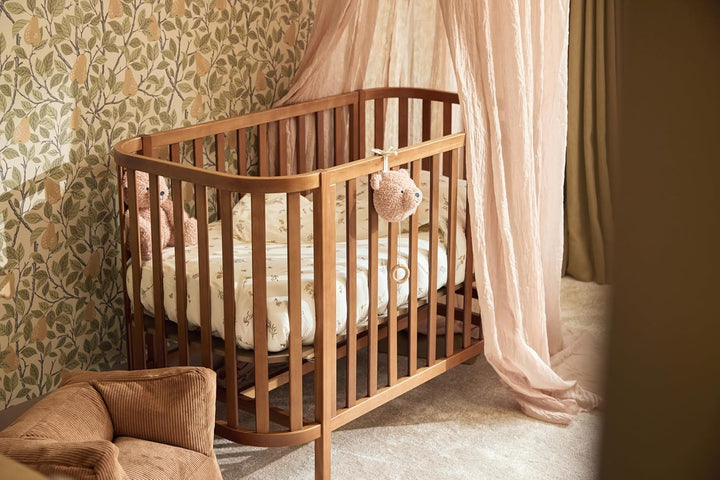 Jollein Spieluhr Baby Teddy Bear - Wild Rose - Stoff Musikanhänger - Für Mädchen und Jungen - Baby M