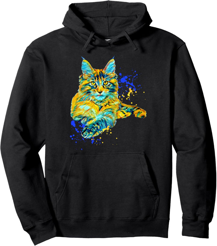 Maine Coon Buntes Liebes grosse Katzen Mutter Pullover Hoodie
