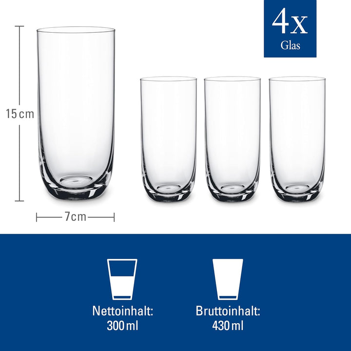 Villeroy und Boch La Divina Longdrinkbecher Set 4tlg. Glasset, Glas, 4-teilig, 4 4 Stück (1er Pack)