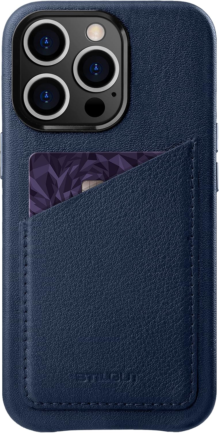 STILGUT Cover kompatibel mit iPhone 13 Pro Max Hülle mit Kartenfach, Case aus Leder, Kartenhülle - D