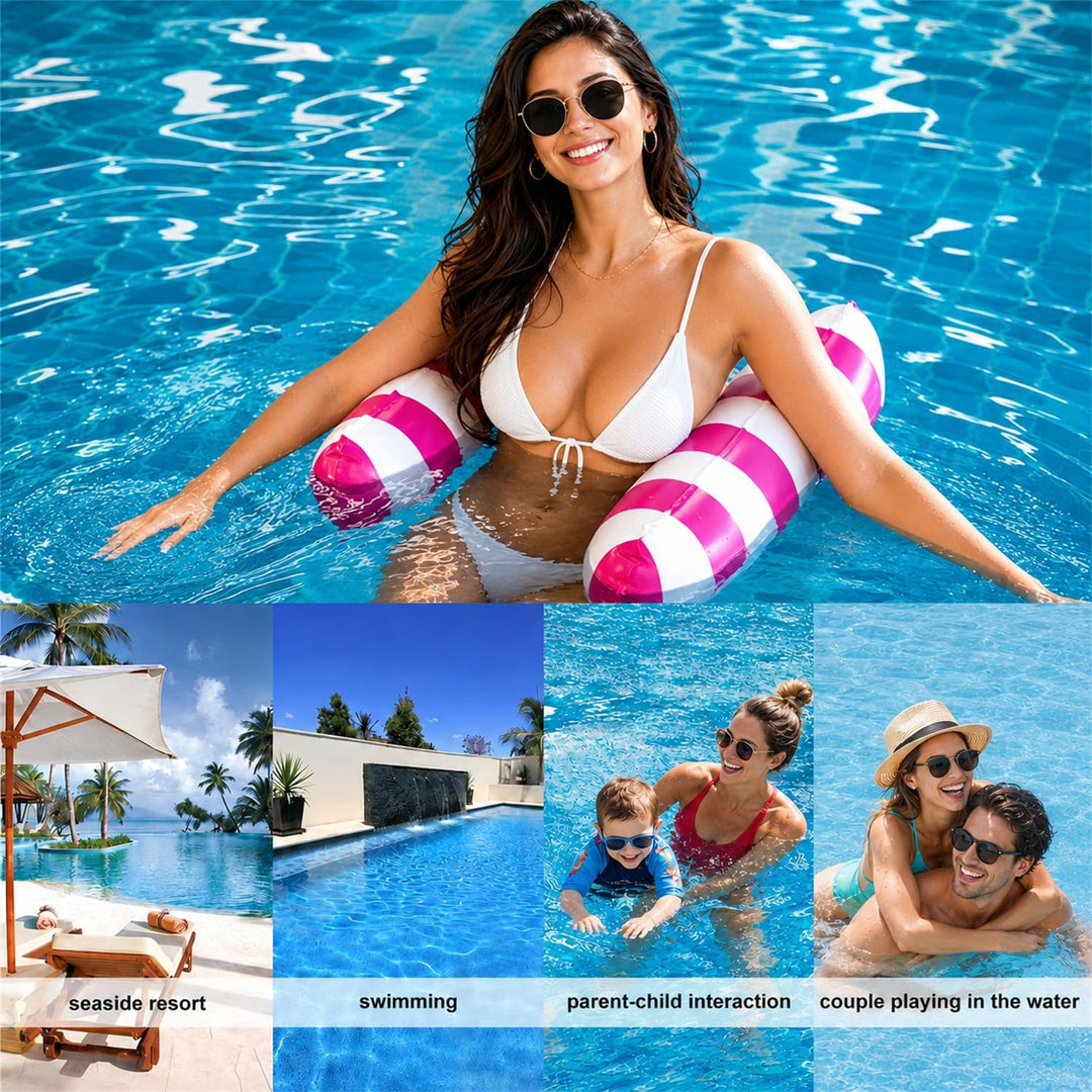 2er-Pack Luftmatratze Pool für Erwachsene, Premium Luftmatratze Wasser mit Handluftpumpe, 4-in-1 was