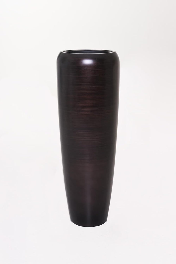 VIVANNO Pflanzkübel Pflanzgefäss Bodenvase exklusiv CAVITA Schwarz Braun Seidenmatt (97x34) Schwarz