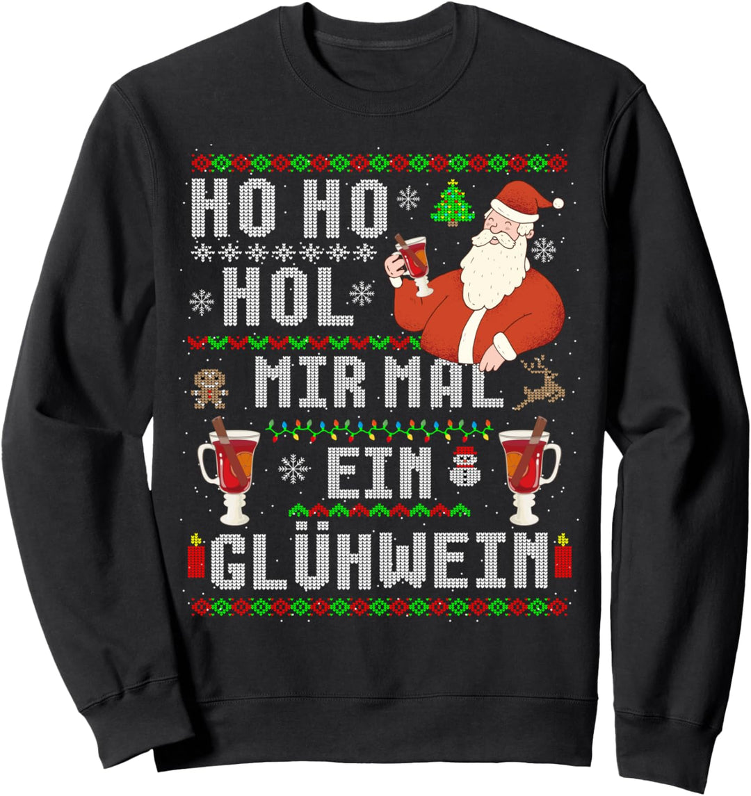 Witziges Weihnachten Hol mir ein Glühwein Ugly Christmas Sweatshirt