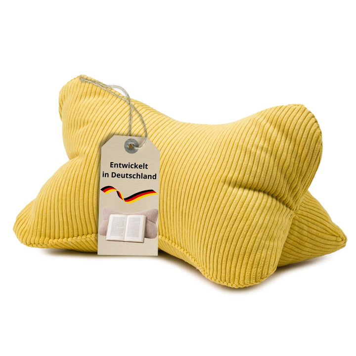 liebling Cord Lesekissen für Bett und Sofa, Bücherkissen, Lesehilfe, 40x25 cm, Leseknochen, Serie Ve