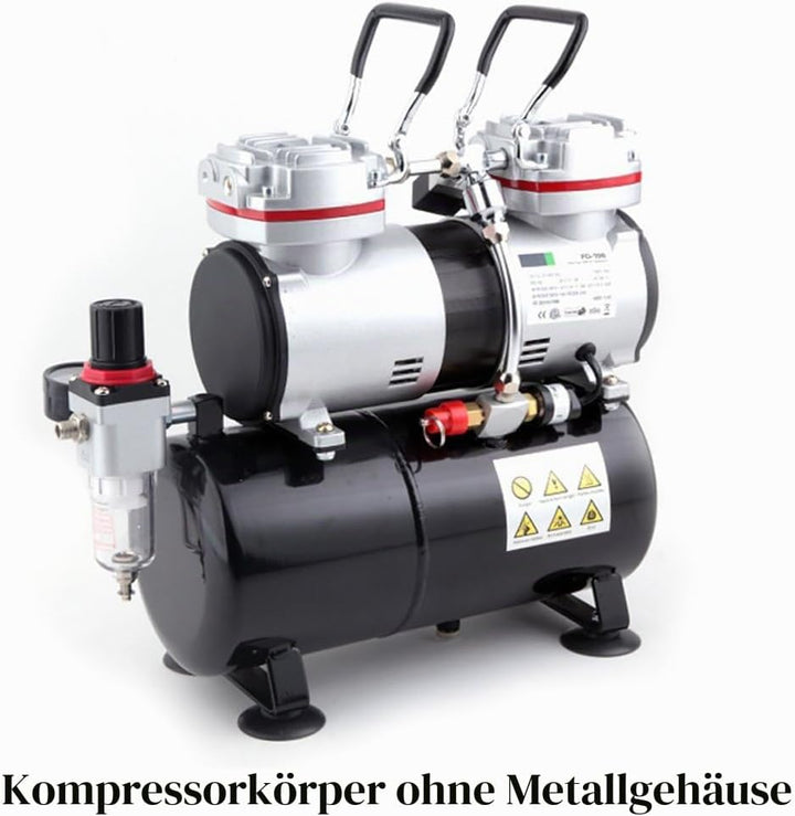 Fengda AS-196A Luxe Airbrush Mini Kompressor mit Lufttank/Druckbehälter/ 6 bar / Auto