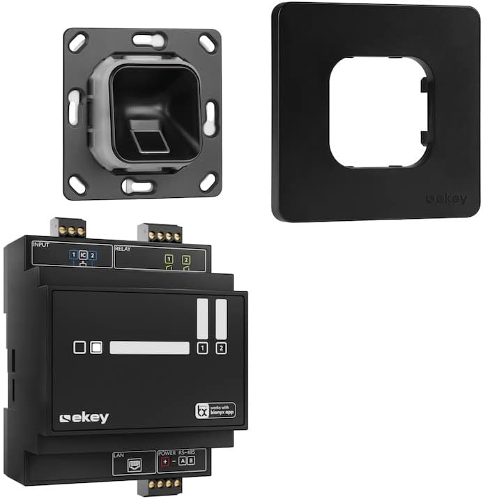 EKEY 203702 xLine Fingerprintset (Fingerprint Schwarz, Kunststoffrahmen Schwarz, Controller), Biomet