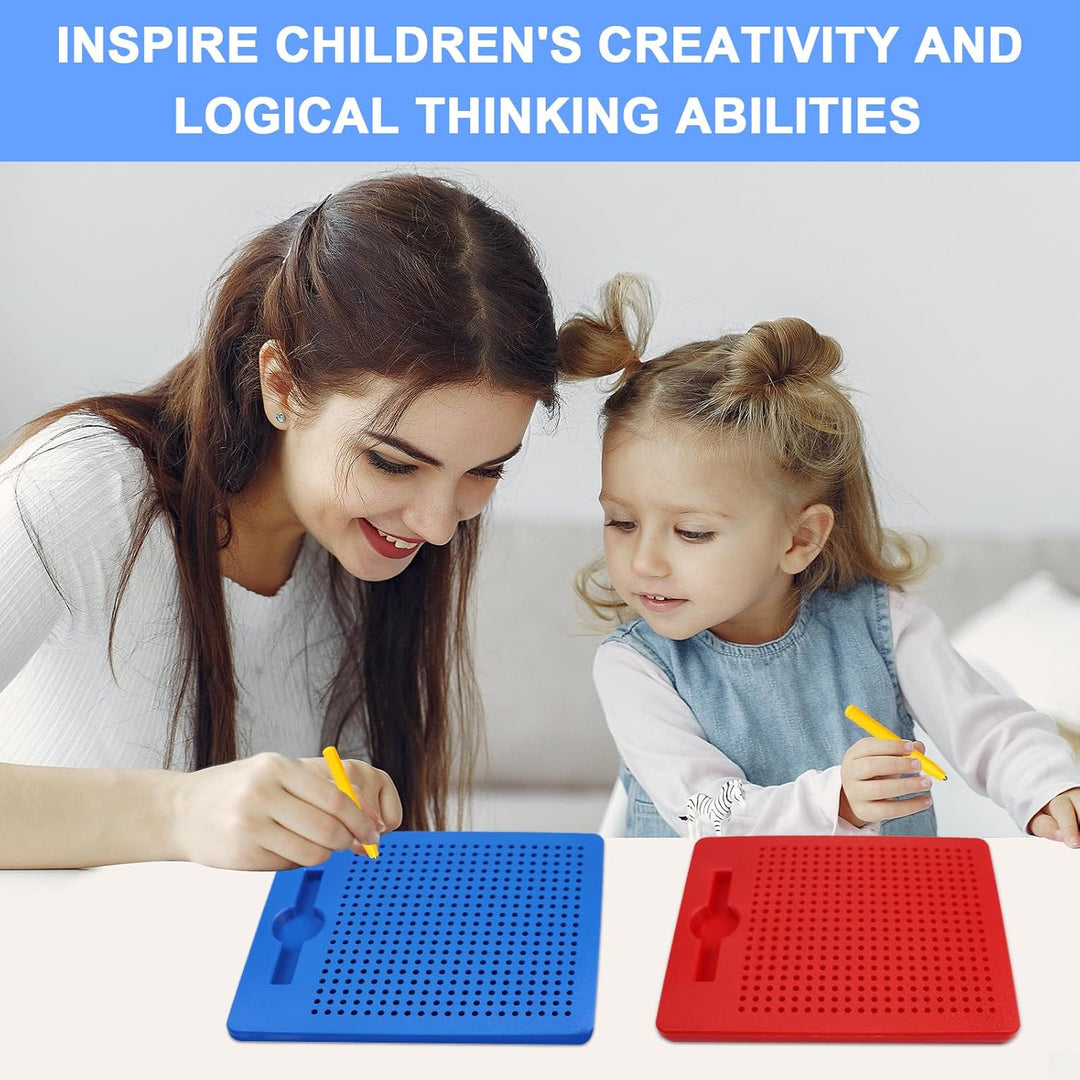 2 Stück Magnetische Zeichenbretter, Kinder Magische Magnetspiel, Magnetisches Stahlkugel Zeichenbret