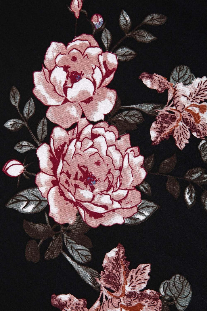 Damen A-Linie Kleid 60er Jahre Rockabilly 3/4 Ärmel, Farbe 4 XXL