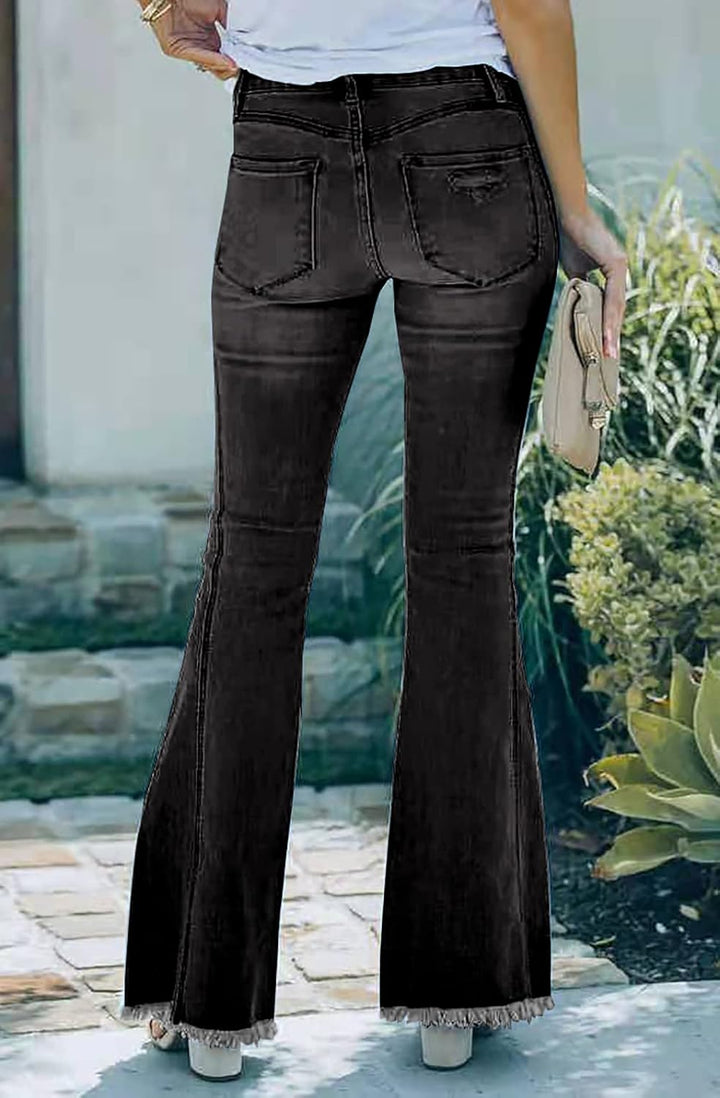 Necooer Distressed Jeans Für Damen Bell Bottom Jeans Für Damen Stretch Skinny Denim Jeans Mit Hoher