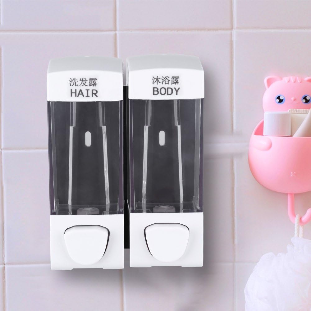 Fdit 2 Kammer Seife und Dusche Dispenser2 X 350 ml Bad Wand montiert Seife Shampoo Desinfektionsmitt