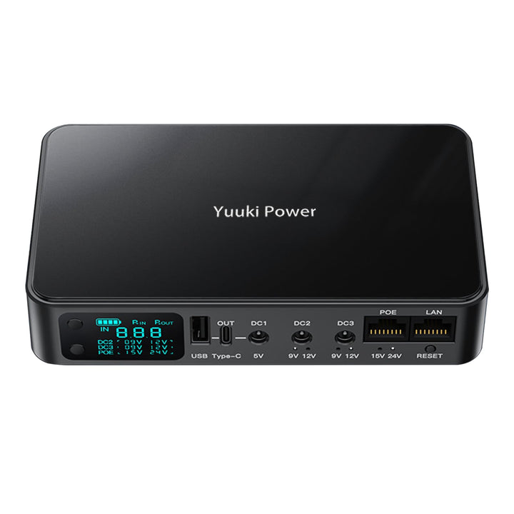 Mini UPS 12V⎓2A Router USV 18000mAh (66Wh) Unterbrechungsfreie Stromversorgung 9V⎓2A USB 5V⎓3,6A, 18