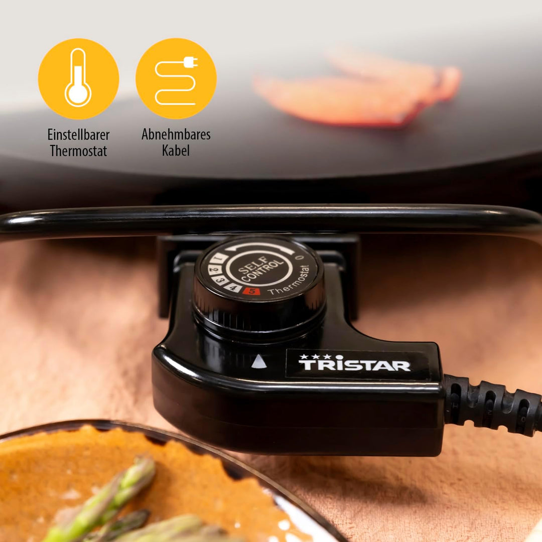 Tristar BP-2787 Grillplatte – Ø 40 cm – 4 Personen – 2000 W – Schwarz