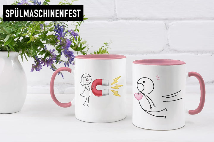 Trendation - Partnertassen Tassen Set Geschenk Sie und Ihn Liebe Valentinstag Kaffeetassen Lustig Fr