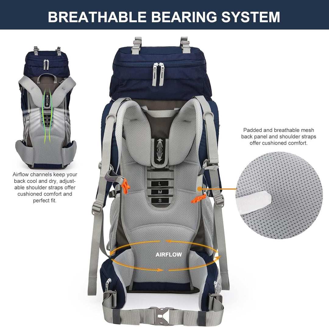 MOUNTAINTOP 70L Trekkingrucksack Innenrahmen Rucksack Wanderrucksack Herren Damen Backpacking Rucksa