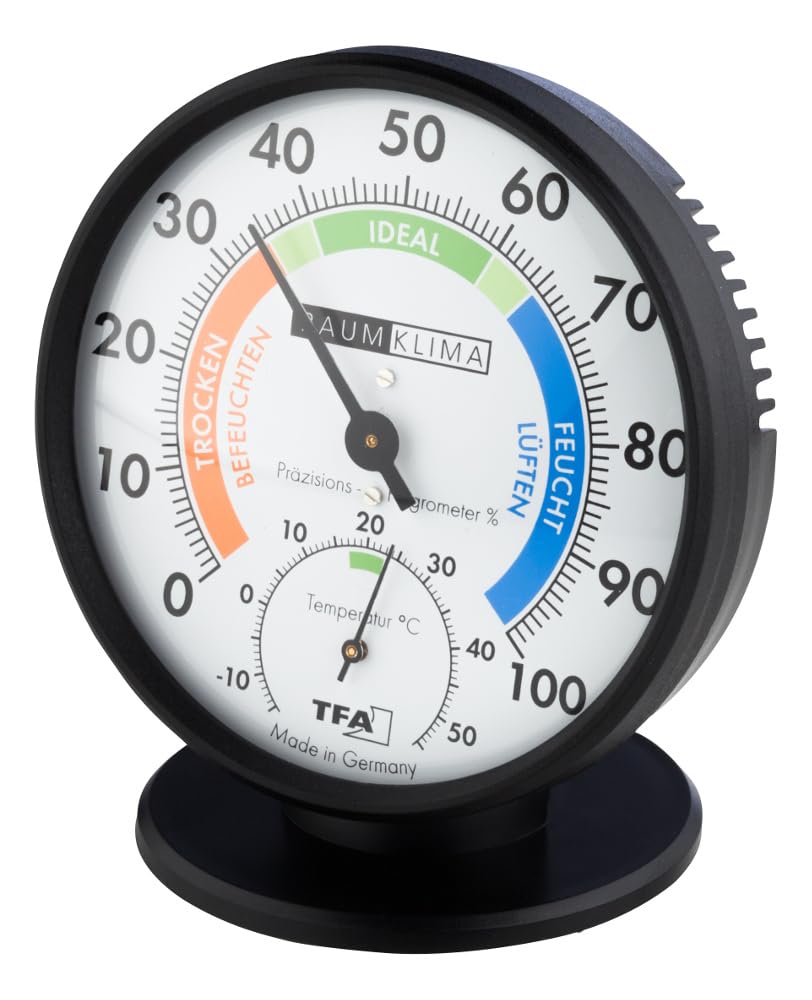 TFA Dostmann Präzisions Thermo-Hygrometer,45.2033, zur Raumklimakontrolle, analog, mit Komfortzonen,