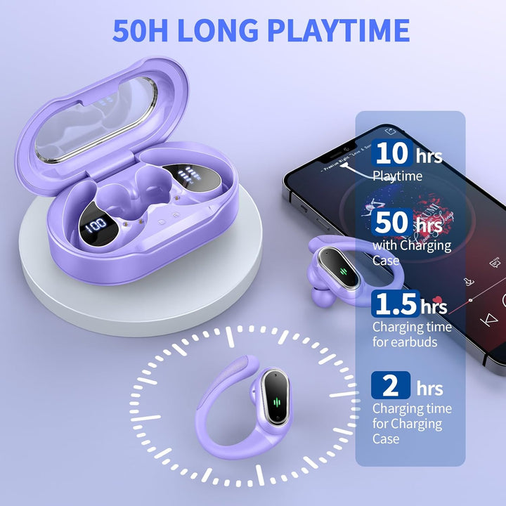 Rolosar Bluetooth Kopfhörer, Kopfhörer Kabellos Bluetooth 5.4 Sport tiefer Bass, In Ear Kopfhörer mi