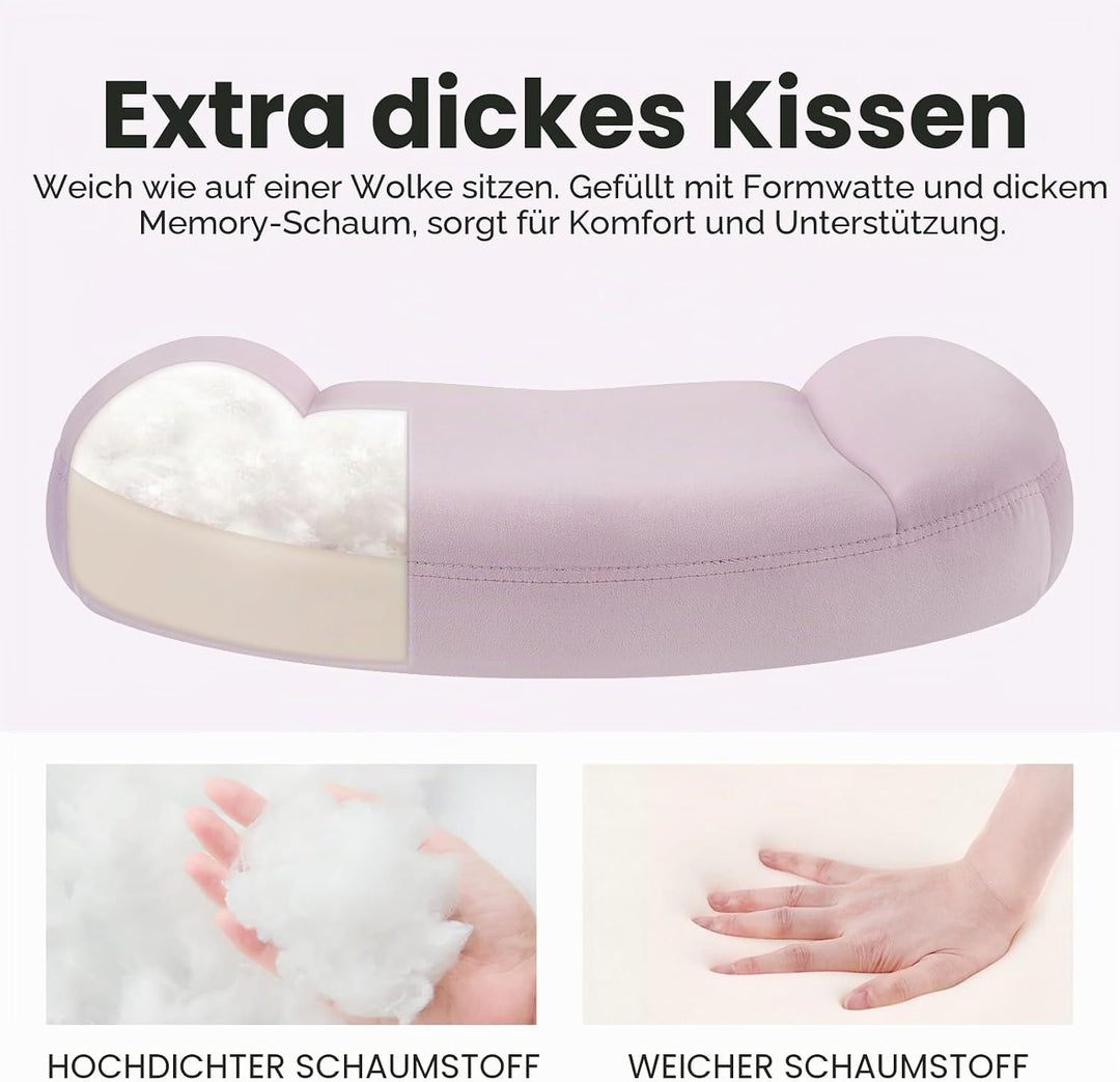 IWMH Bürostuhl ohne Armlehnen, Höhenverstellbar Drehstuhl ohne Rollen, Schreibtischstuhl mit Stoffpo