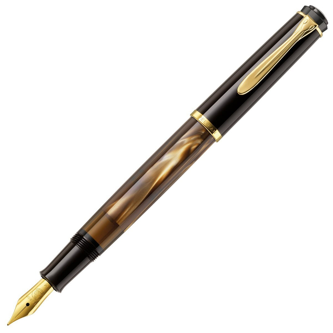 Pelikan Fine-Writing Pelikan 808811 Kolbenfüllhalter Classic M200 Braun-marmoriert, Feder M, in Falt