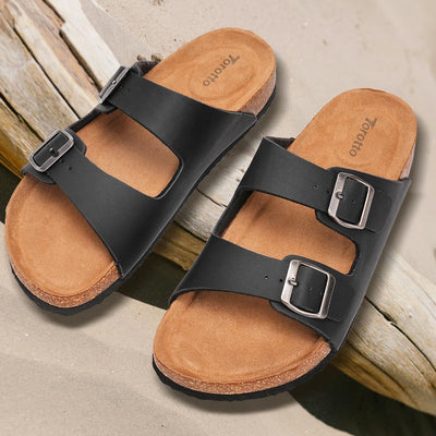 Torotto Herren Pantoletten Leder Unisex-Erwachsene Sandalen Hausschuhe Arbeitsschuhe Antistatik Bequ