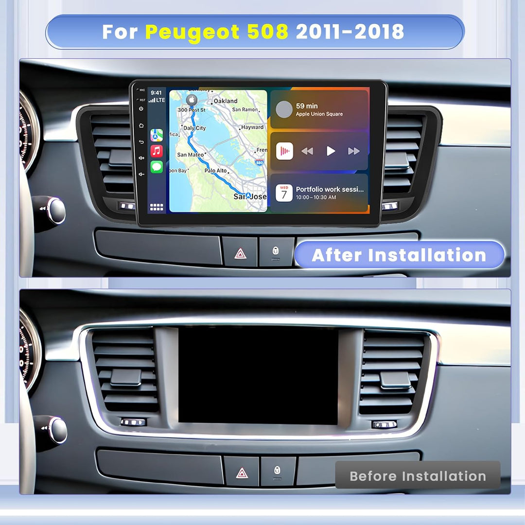 Hikity 8 core 4GB+64GB Android 15 Autoradio für Peugeot 508 2011-2018 Radio Wireless CarPlay Android